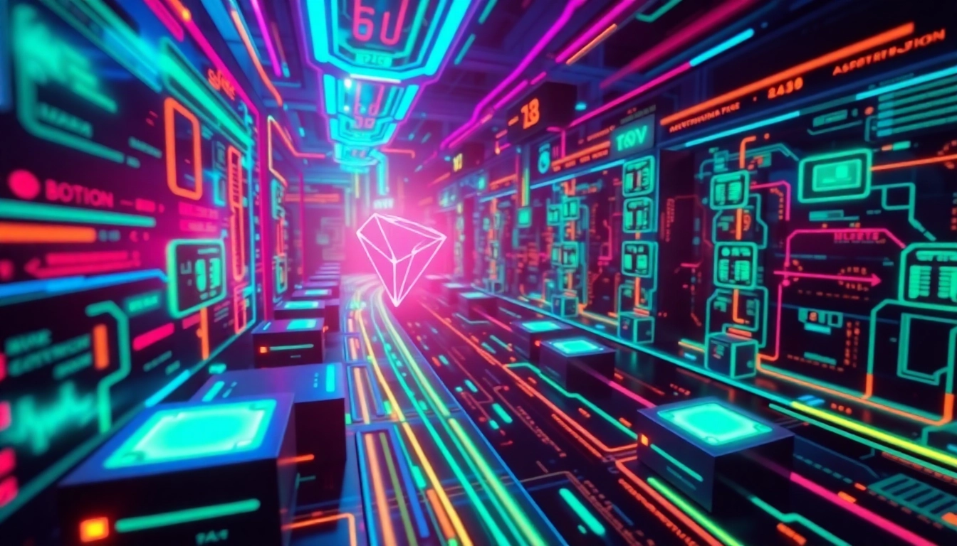Visually engaging Tron energy network with dynamic energy flows around blockchain nodes, illustrating secure digital transactions and stability.