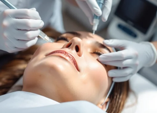 Patient undergoing a professional Botox Behandlung in a serene clinic environment, highlighting the careful administration of the treatment.