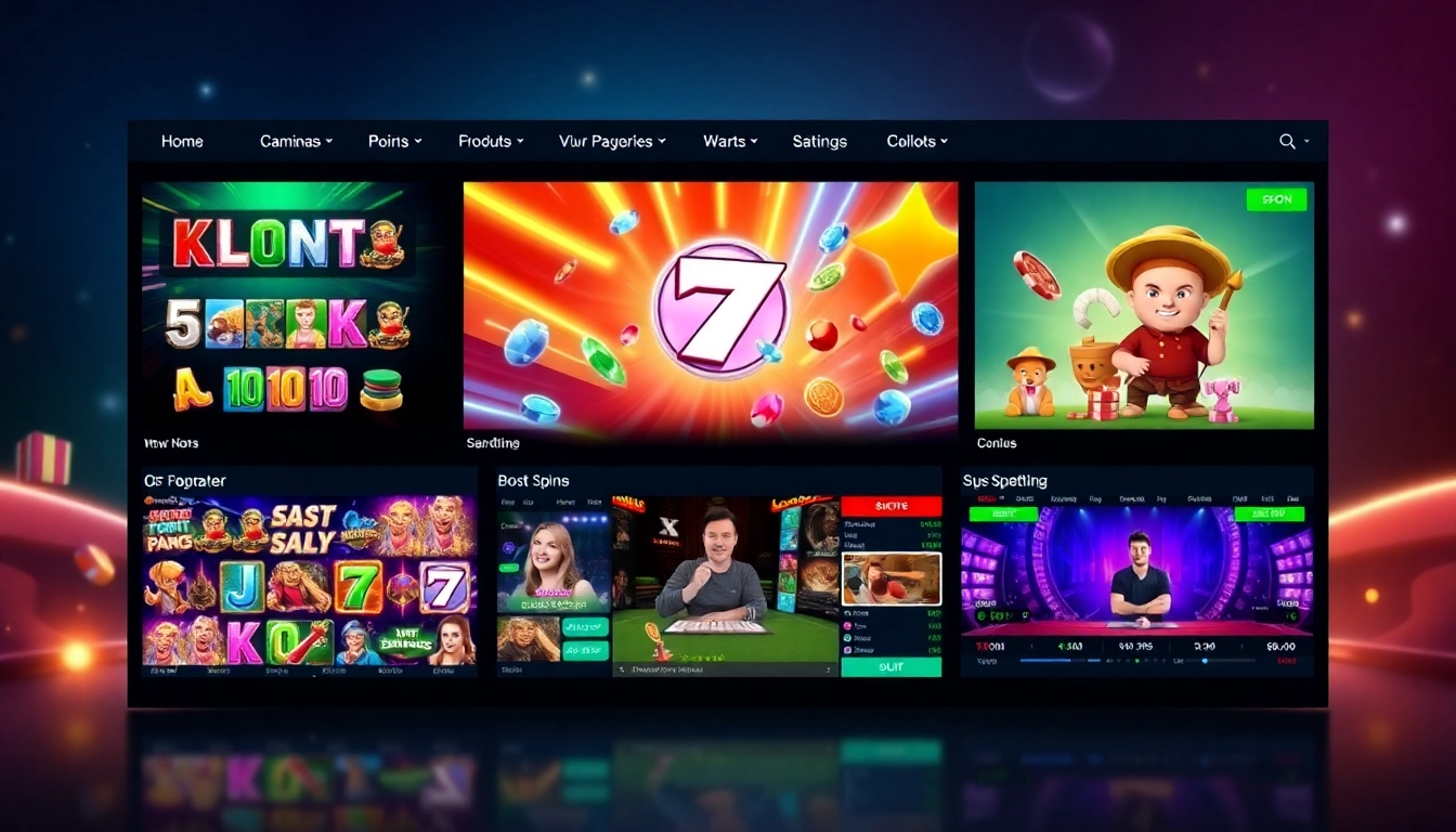 Engaging ck444 online casino interface showcasing slot machines, live dealer tables, and sports betting in a bright, user-friendly environment.