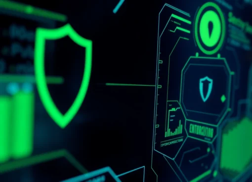 Detailed illustration of cybersecurity scan on https://sys32win.com/ showing system analysis and malware protection in a sleek, modern style for heightened security.