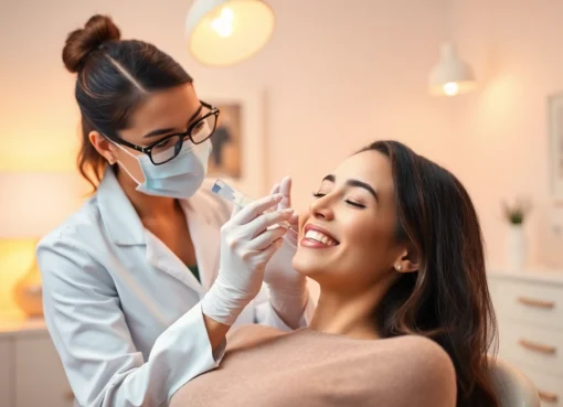 Client receiving a botox zuerich behandlung in a modern clinic setting, showcasing professional care and comfort.