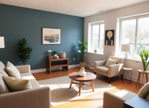 Professional therapist providing counseling in a Modern Mississauga clinic, highlighting Therapy Services Mississauga with a warm, inviting atmosphere, and attentive care for clients.