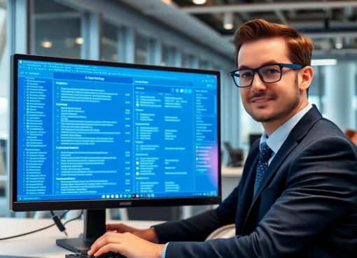 https://redaksiupdate.com features a professional workspace illustrating IT job opportunities, emphasizing career growth.