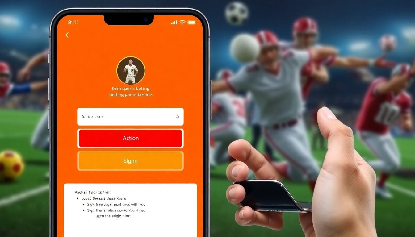 Fairplay login page with vibrant orange and black colors, featuring sports betting options and a user signing in on a mobile device for seamless access.