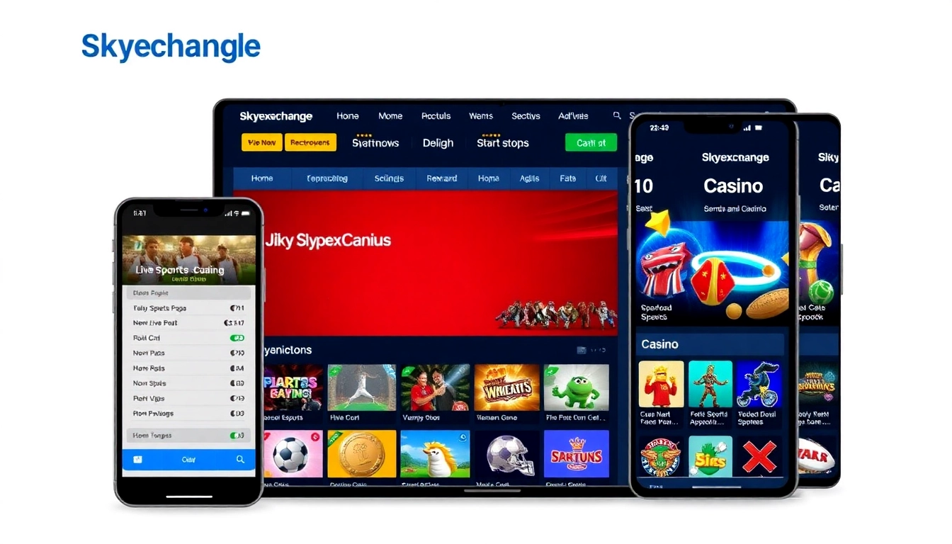 Skyexchange online betting platform showing live sports and casino games for seamless user experience