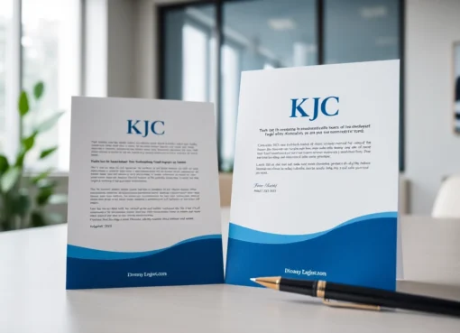 KJC legal services interface showcasing legal documents and user-friendly online access for clients