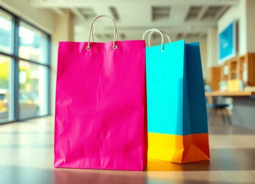 High-quality torba papierowa with personalized print being handled by a professional team for