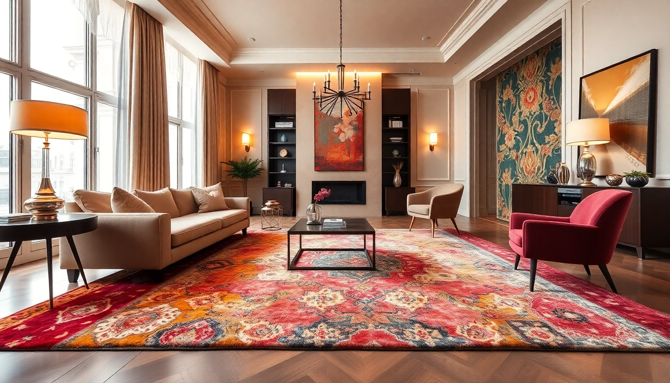 Beautiful Tappeti a Milano displayed in a stylish living space with colorful and intricate