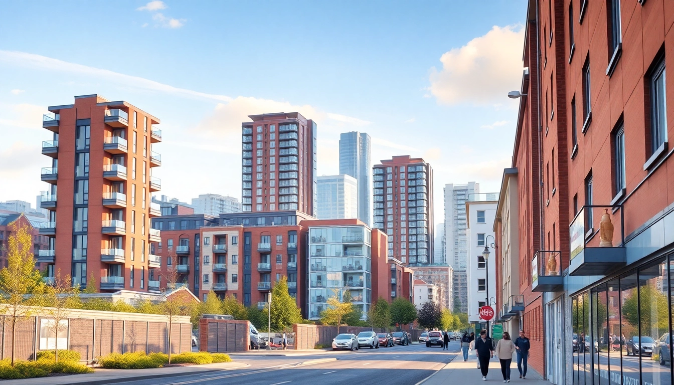 Buy Residential Property UK with modern city skyline and new housing developments demonstrating