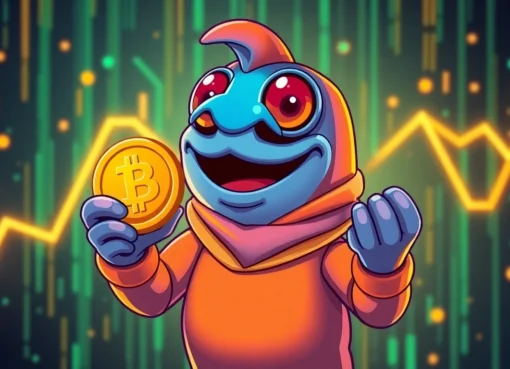 Buy Angry Pepe Coin with bold Pepe character in vibrant blockchain scene, highlighting utility