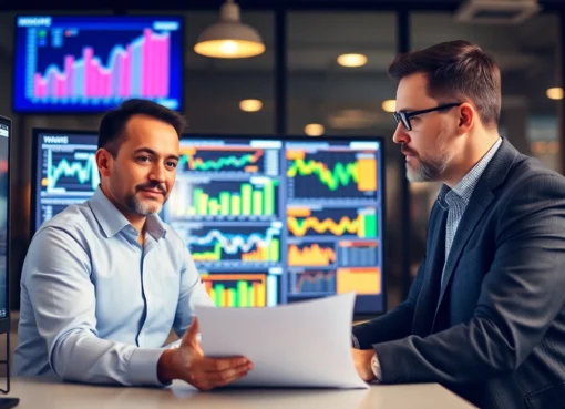 Guide To Financial Management Expert advice with charts and tablets in a professional setting