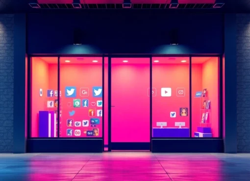 Social Commerce Insights Visual depiction of online shopping engaging social media platforms