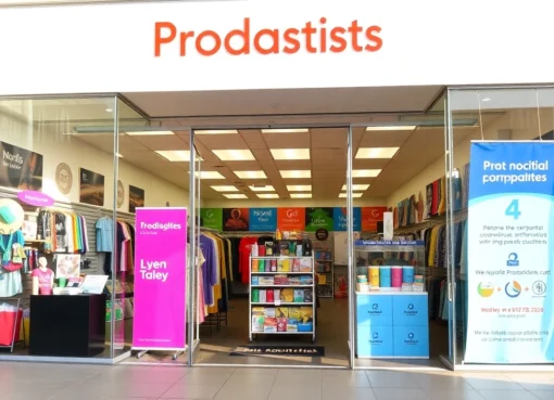 Showcase of promotional products in Louisville highlighting diverse branded items like apparel