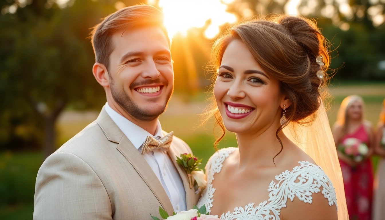 Professional coverage of eskuvoi fotozas capturing a happy bride and groom in natural light