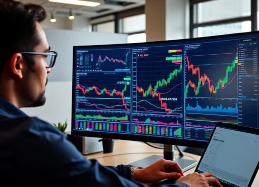 Trading view platform showcasing live market charts with detailed indicators for traders and