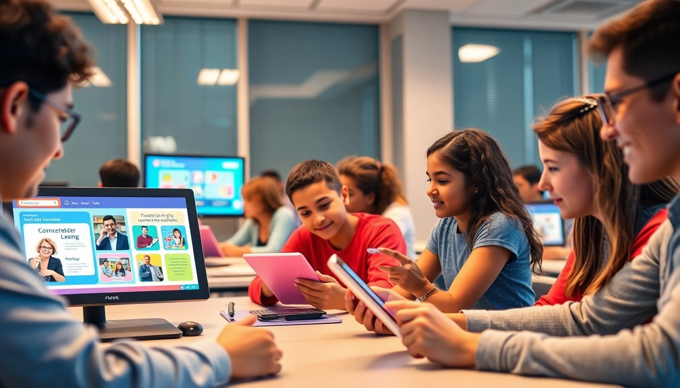 Professionals designing courses on a personalized learning platform to enhance engagement and