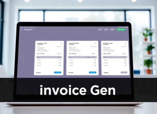 Efficient Invoice Gen platform showcasing customizable templates and fast online billing
