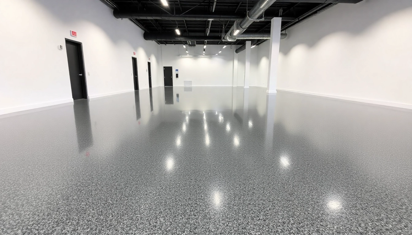 Epoxy resinnig Birmingham Professionals applying durable epoxy flooring with high gloss finish